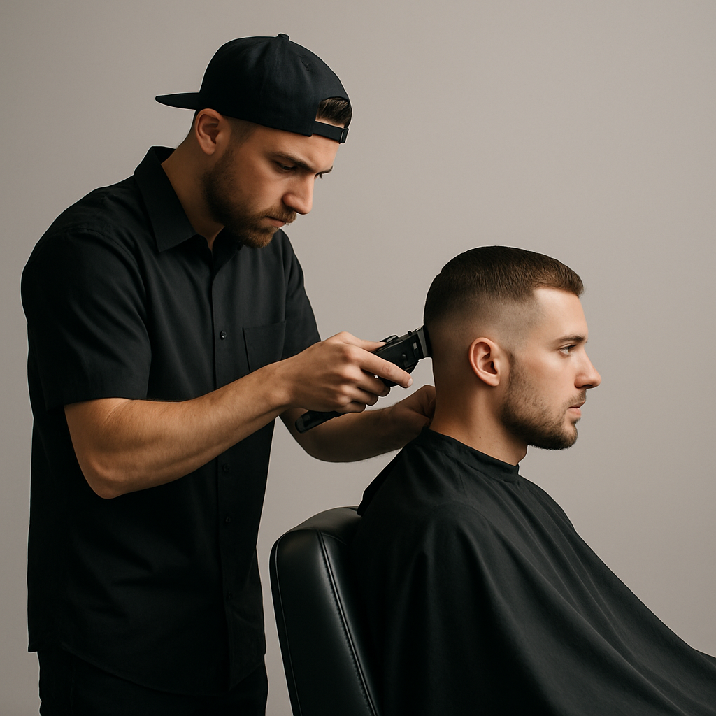 Barber cutting hair at Tito Unisex Hair Cut
